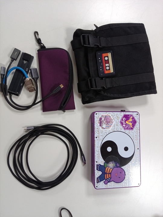 The larger pouch and its contents