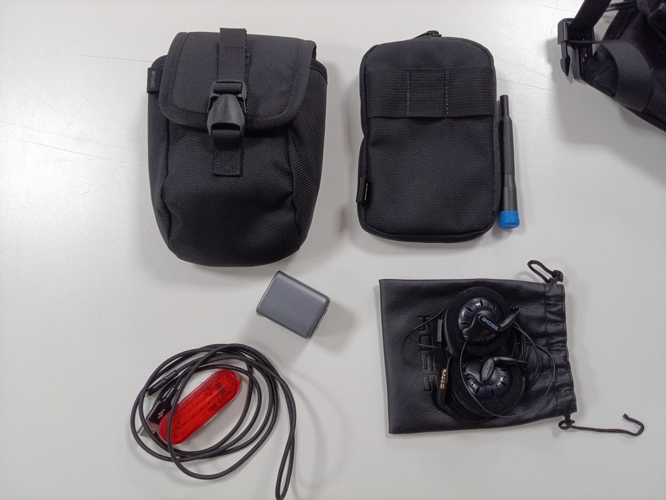 The smaller pouches and their contents